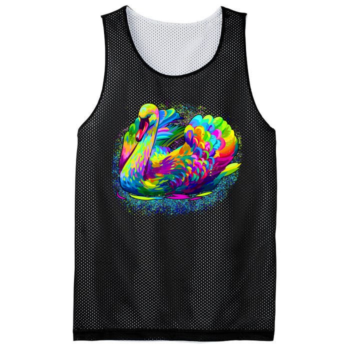 Colorful Swan Mesh Reversible Basketball Jersey Tank