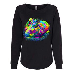 Colorful Swan Womens California Wash Sweatshirt