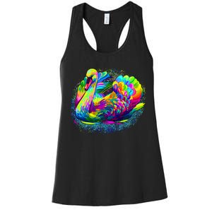 Colorful Swan Women's Racerback Tank