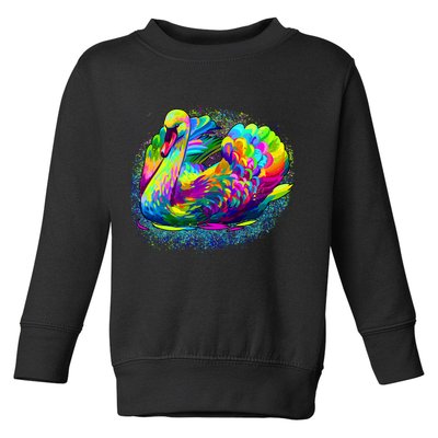 Colorful Swan Toddler Sweatshirt
