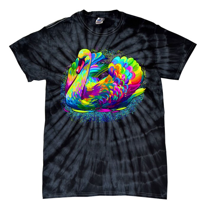 Colorful Swan Tie-Dye T-Shirt