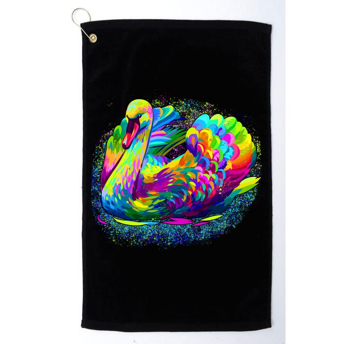 Colorful Swan Golf Towel