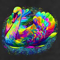Colorful Swan Golf Towel