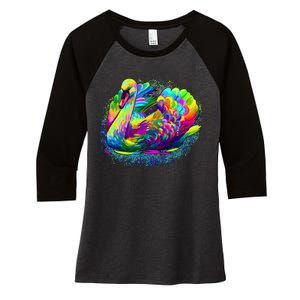 Colorful Swan Women's Tri-Blend 3/4-Sleeve Raglan Shirt