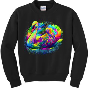 Colorful Swan Kids Sweatshirt