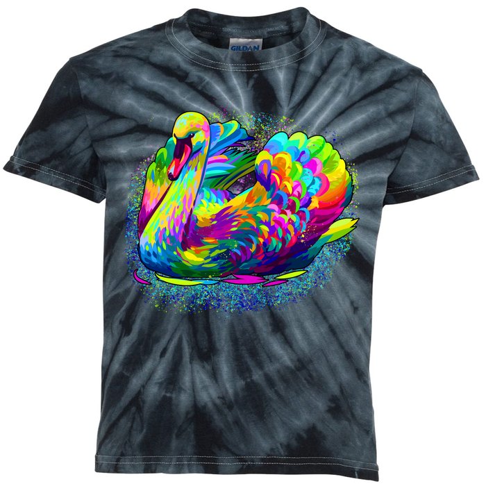 Colorful Swan Kids Tie-Dye T-Shirt