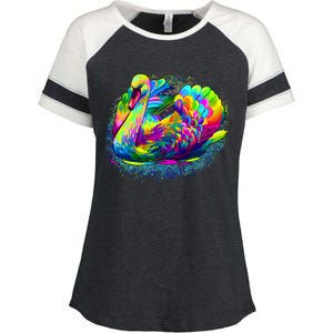 Colorful Swan Enza Ladies Jersey Colorblock Tee