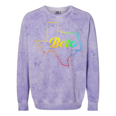 Colorful Texas Senate Beto Rainbow Colorblast Crewneck Sweatshirt