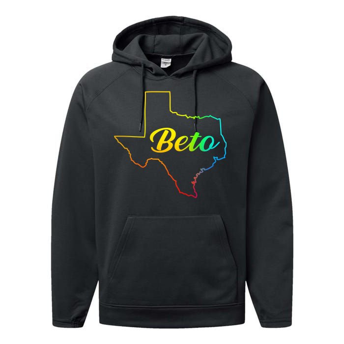 Colorful Texas Senate Beto Rainbow Performance Fleece Hoodie