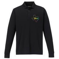 Colorful Texas Senate Beto Rainbow Performance Long Sleeve Polo