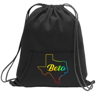 Colorful Texas Senate Beto Rainbow Sweatshirt Cinch Pack Bag