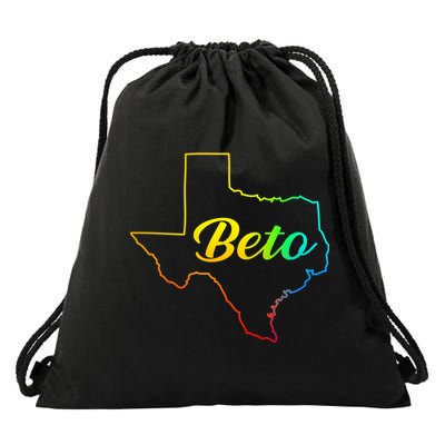 Colorful Texas Senate Beto Rainbow Drawstring Bag