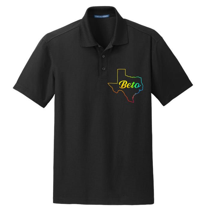 Colorful Texas Senate Beto Rainbow Dry Zone Grid Polo