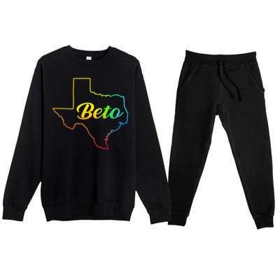 Colorful Texas Senate Beto Rainbow Premium Crewneck Sweatsuit Set