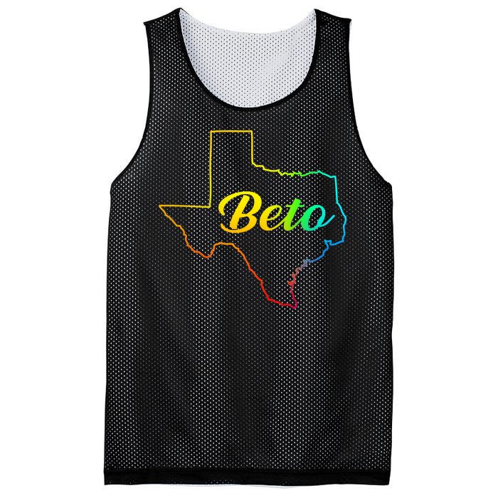 Colorful Texas Senate Beto Rainbow Mesh Reversible Basketball Jersey Tank