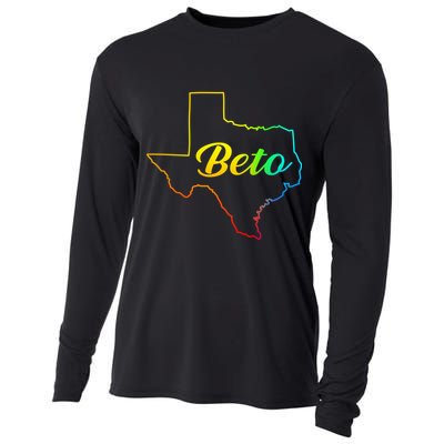 Colorful Texas Senate Beto Rainbow Cooling Performance Long Sleeve Crew