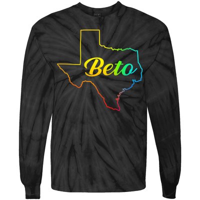 Colorful Texas Senate Beto Rainbow Tie-Dye Long Sleeve Shirt