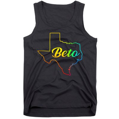 Colorful Texas Senate Beto Rainbow Tank Top