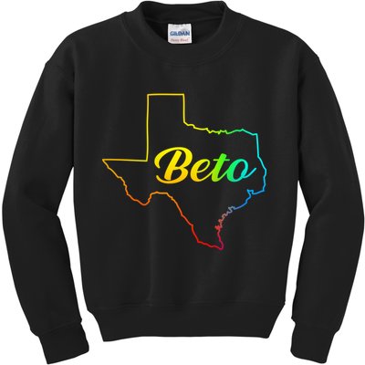 Colorful Texas Senate Beto Rainbow Kids Sweatshirt