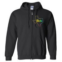 Colorful Texas Senate Beto Rainbow Full Zip Hoodie