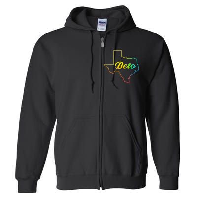 Colorful Texas Senate Beto Rainbow Full Zip Hoodie