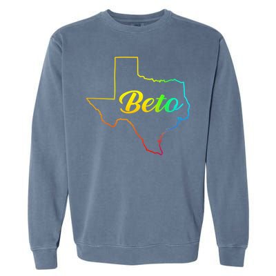 Colorful Texas Senate Beto Rainbow Garment-Dyed Sweatshirt