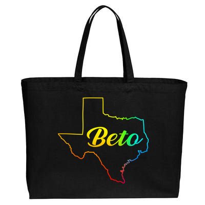 Colorful Texas Senate Beto Rainbow Cotton Canvas Jumbo Tote