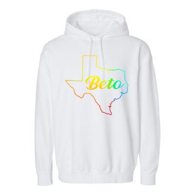 Colorful Texas Senate Beto Rainbow Garment-Dyed Fleece Hoodie