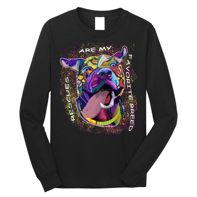 Colorful Texture Boxer Dog Rescues Are My Favorite Breeds Long Sleeve Shirt