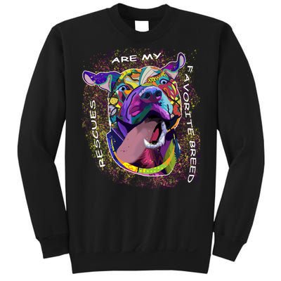 Colorful Texture Boxer Dog Rescues Are My Favorite Breeds Sweatshirt