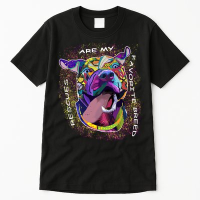 Colorful Texture Boxer Dog Rescues Are My Favorite Breeds Tall T-Shirt