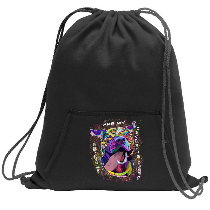 Colorful Texture Boxer Dog Rescues Are My Favorite Breeds Sweatshirt Cinch Pack Bag