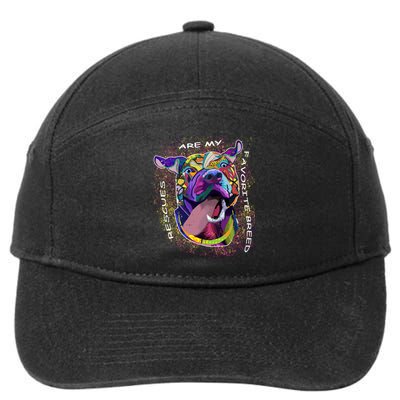 Colorful Texture Boxer Dog Rescues Are My Favorite Breeds 7-Panel Snapback Hat