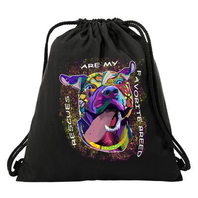 Colorful Texture Boxer Dog Rescues Are My Favorite Breeds Drawstring Bag