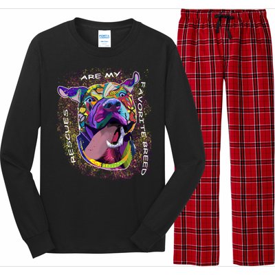 Colorful Texture Boxer Dog Rescues Are My Favorite Breeds Long Sleeve Pajama Set