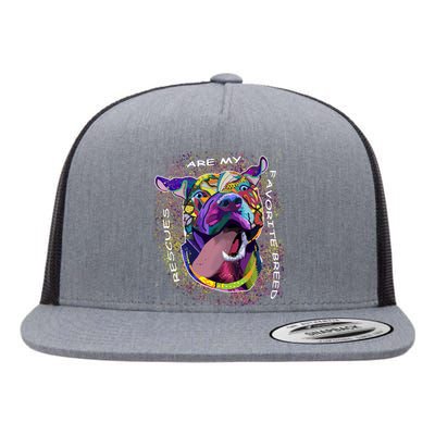 Colorful Texture Boxer Dog Rescues Are My Favorite Breeds Flat Bill Trucker Hat