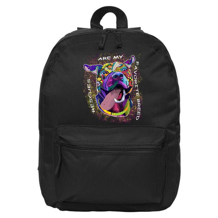 Colorful Texture Boxer Dog Rescues Are My Favorite Breeds 16 in Basic Backpack