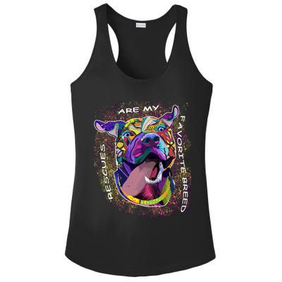 Colorful Texture Boxer Dog Rescues Are My Favorite Breeds Ladies PosiCharge Competitor Racerback Tank