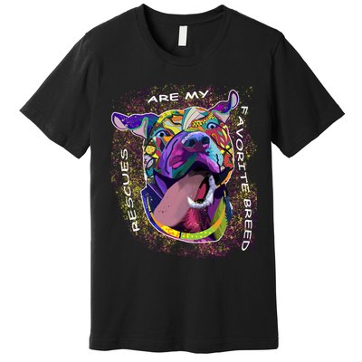 Colorful Texture Boxer Dog Rescues Are My Favorite Breeds Premium T-Shirt