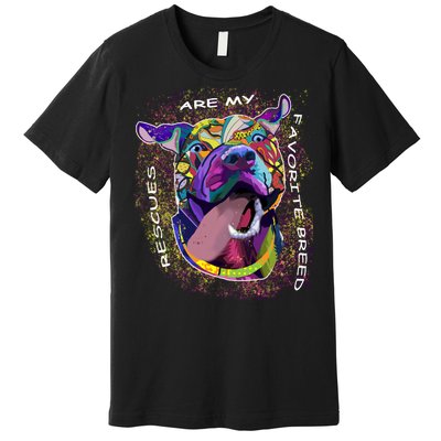 Colorful Texture Boxer Dog Rescues Are My Favorite Breeds Premium T-Shirt