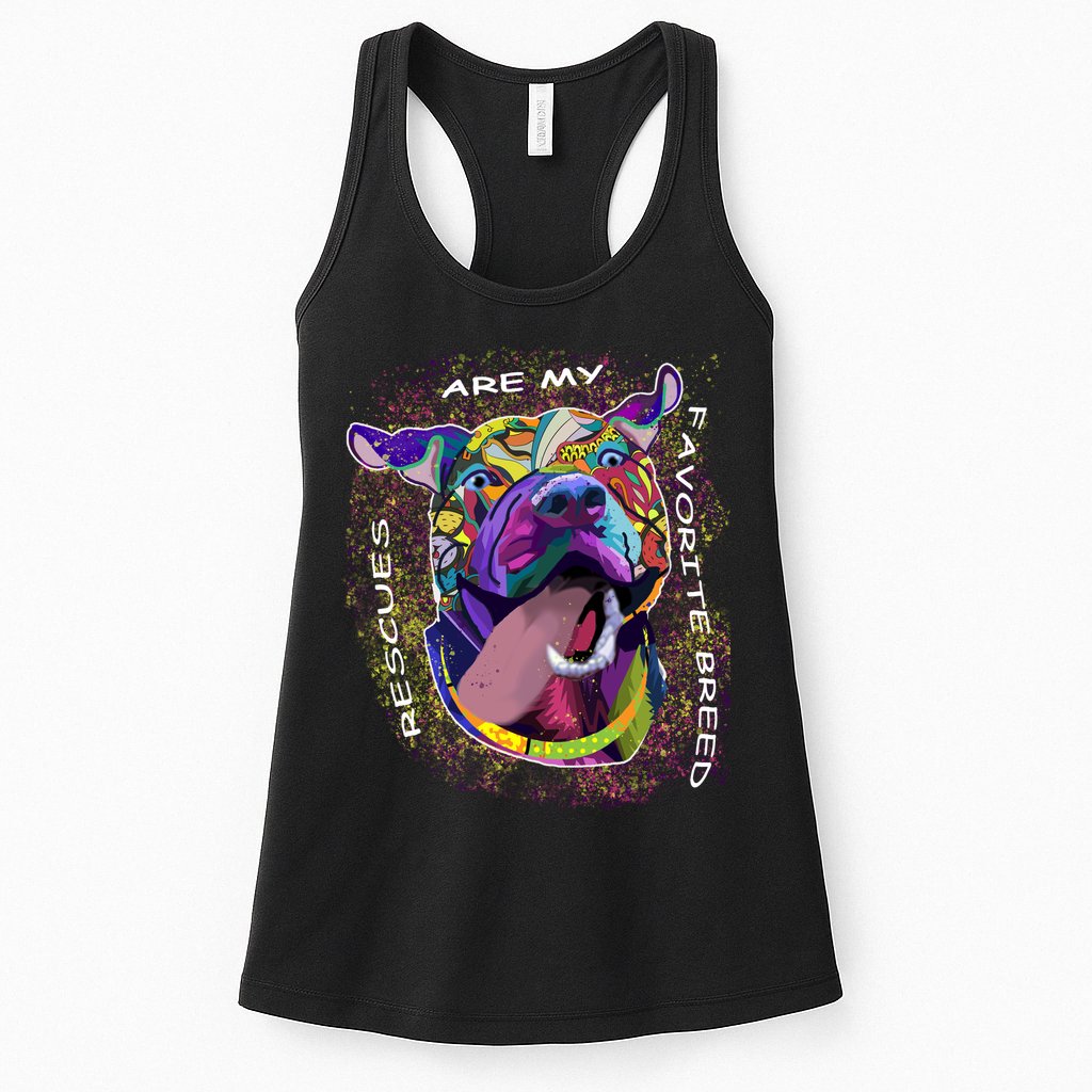 Colorful Texture Boxer Dog Rescues Are My Favorite Breeds Womens Tank Top