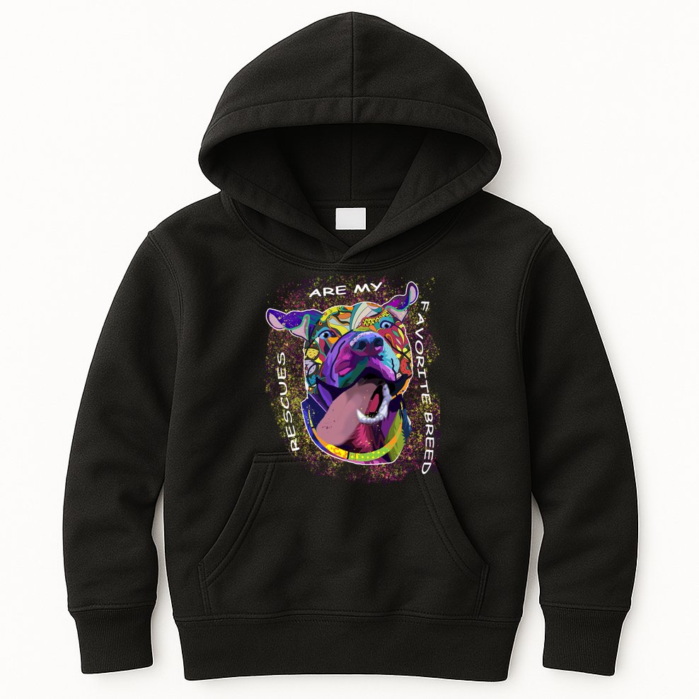 Colorful Texture Boxer Dog Rescues Are My Favorite Breeds Kids Hoodie