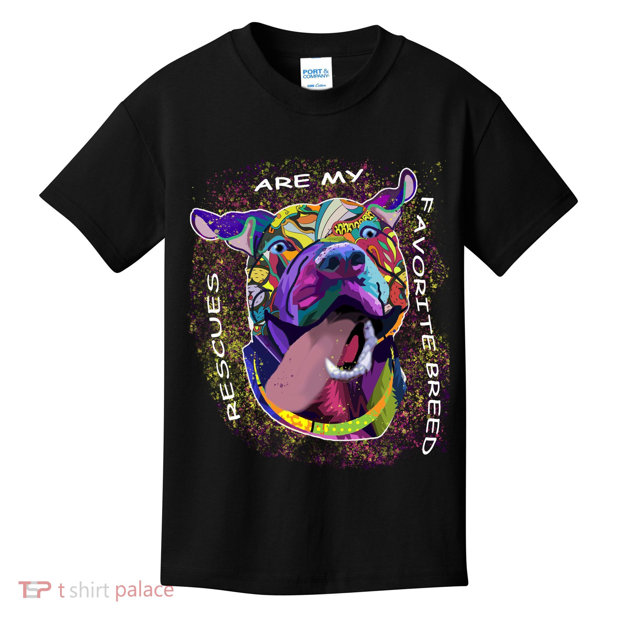 Colorful Texture Boxer Dog Rescues Are My Favorite Breeds Kids T-Shirt