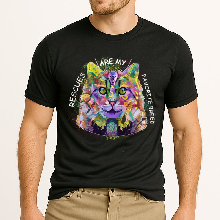 Colorful Texture Cat Rescues Are My Favorite Performance Shirt