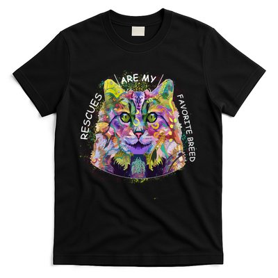 Colorful Texture Cat Rescues Are My Favorite T-Shirt