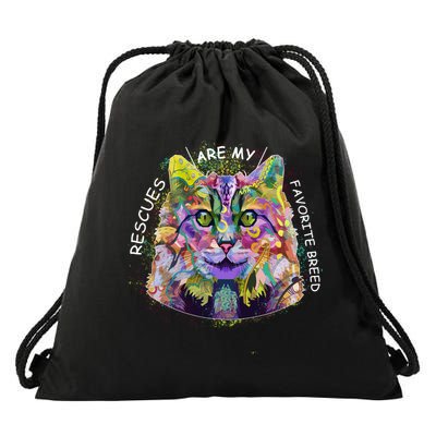 Colorful Texture Cat Rescues Are My Favorite Drawstring Bag