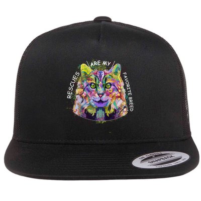 Colorful Texture Cat Rescues Are My Favorite Flatbill Hat