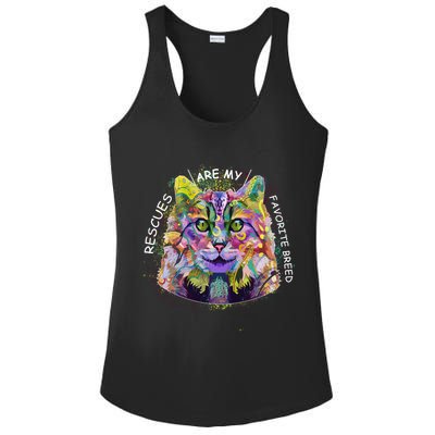 Colorful Texture Cat Rescues Are My Favorite Ladies PosiCharge Competitor Racerback Tank