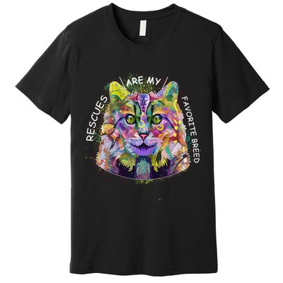 Colorful Texture Cat Rescues Are My Favorite Premium T-Shirt