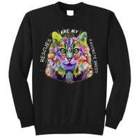 Colorful Texture Cat Rescues Are My Favorite Tall Sweatshirt